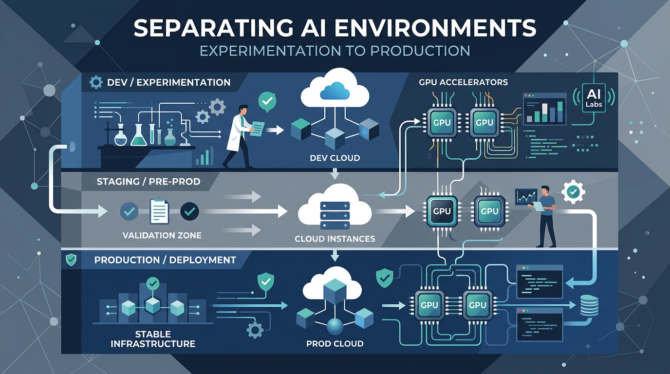 Separando Experimentación de Producción en Infraestructura IA